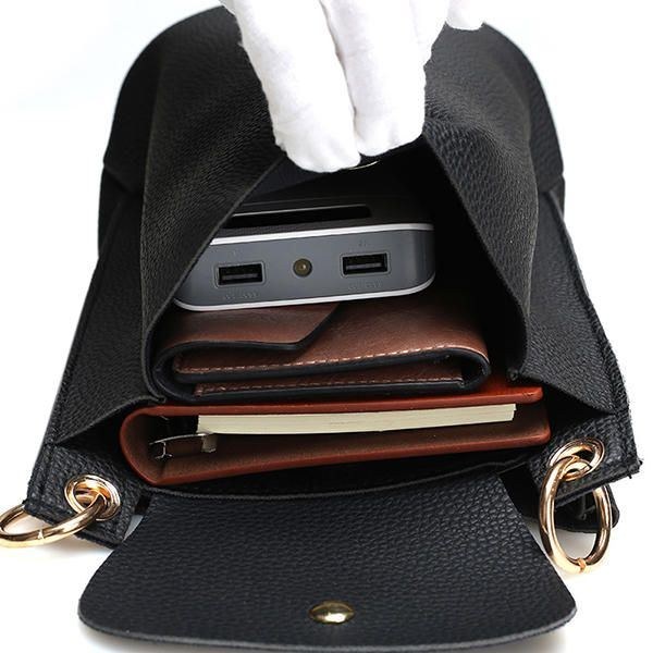 Dame Pu Læder Sød Telefontaske Trendy Mini Crossbody Skuldertaske