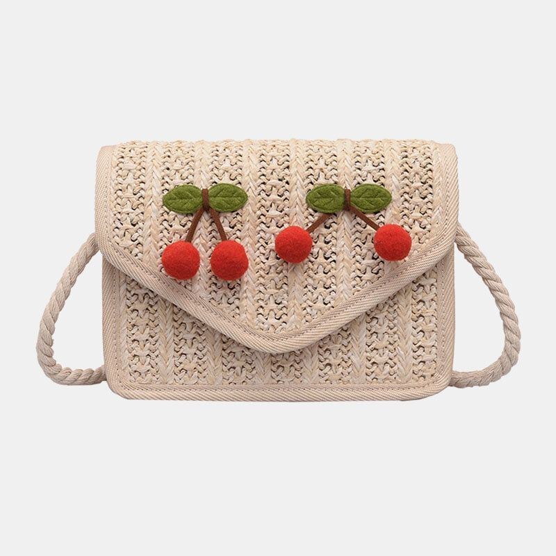 Dame Rejse Sommer Strandvævet Straw Crossbody Taske