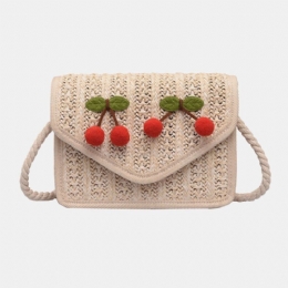 Dame Rejse Sommer Strandvævet Straw Crossbody Taske