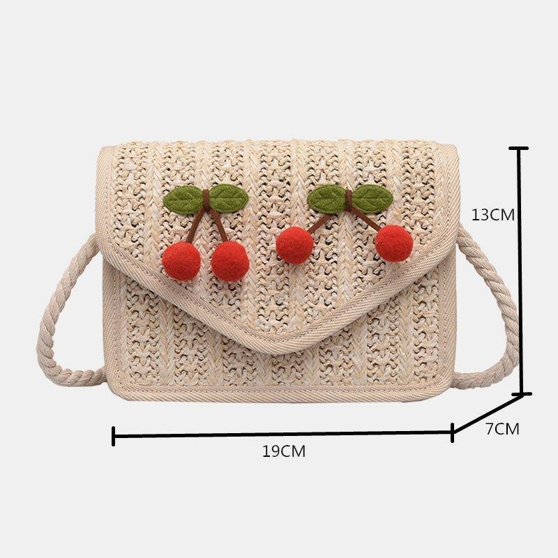 Dame Rejse Sommer Strandvævet Straw Crossbody Taske