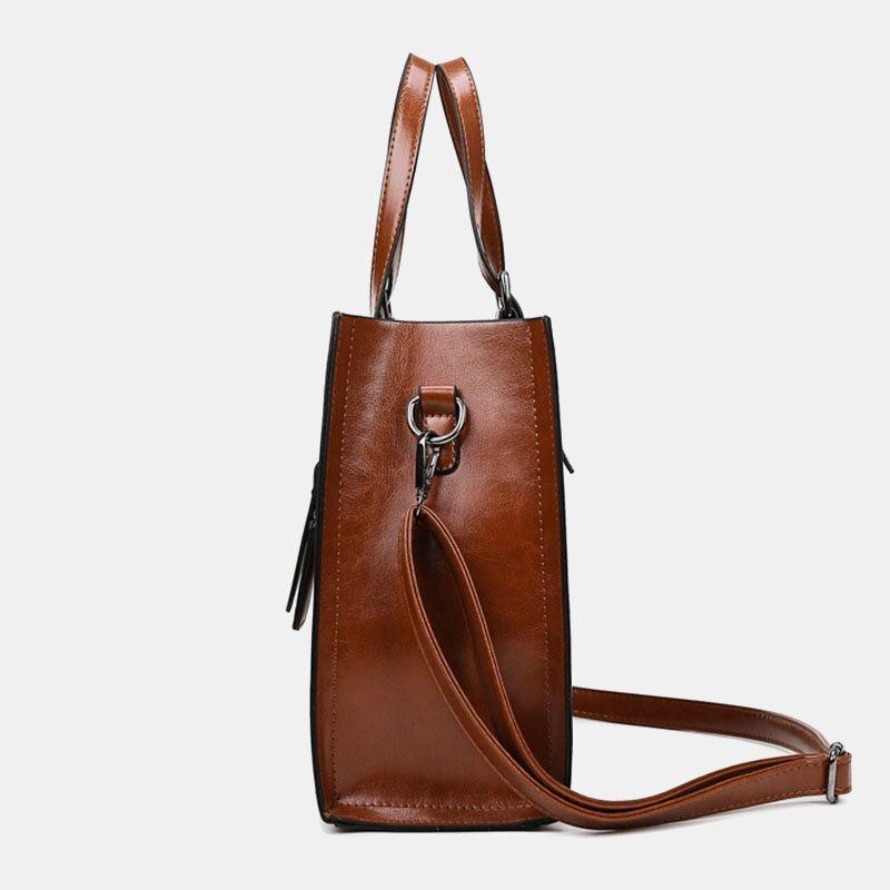 Dame Retro Crossbody-taske Med Stor Kapacitet Håndtaske Satchel-taske