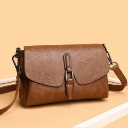 Dame Retro Kunstlæder Vandtæt Magnetisk Snap Skuldertaske 6.5 Tommer Telefontaske Crossbody Taske