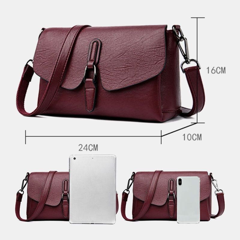 Dame Retro Kunstlæder Vandtæt Magnetisk Snap Skuldertaske 6.5 Tommer Telefontaske Crossbody Taske