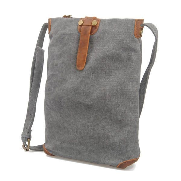 Dame Retro Lærred Messenger Tasker I Ægte Læder Casual Skuldertasker Crossbody Tasker