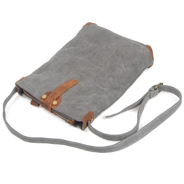 Dame Retro Lærred Messenger Tasker I Ægte Læder Casual Skuldertasker Crossbody Tasker