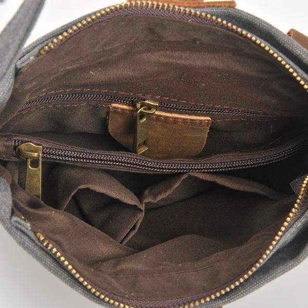 Dame Retro Lærred Messenger Tasker I Ægte Læder Casual Skuldertasker Crossbody Tasker