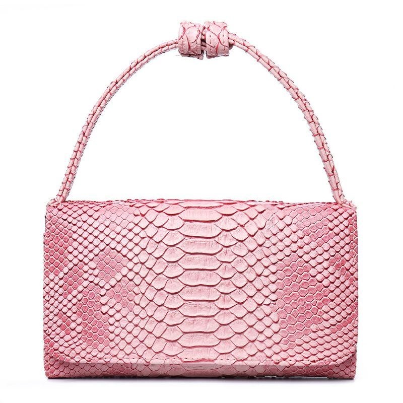 Dame Snake Skin Ægte Læder Kæde Skuldertaske Crossbody Taske Håndtaske Lang Tegnebog