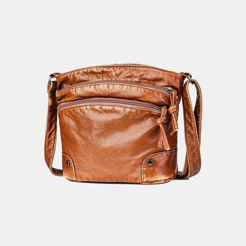 Dame Solid Multi-pocket Midaldrende Crossbody Bag Skuldertaske