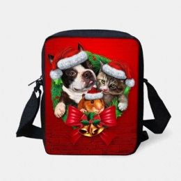 Dame Unisex Børn Jul Sød Hund Kat Dyretryk Lille Crossbody Taske Håndtaske