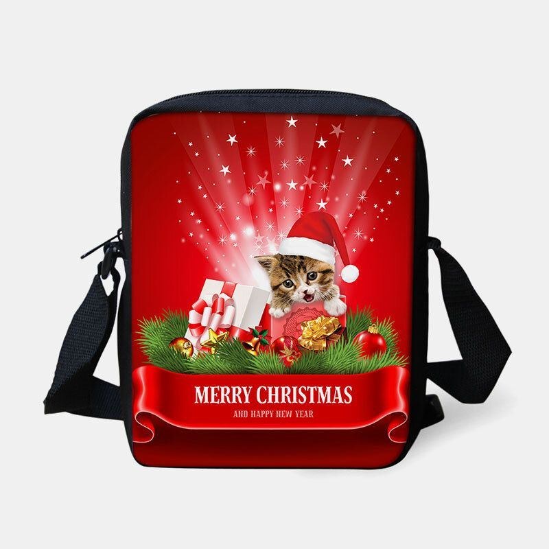 Dame Unisex Børn Jul Sød Hund Kat Dyretryk Lille Crossbody Taske Håndtaske