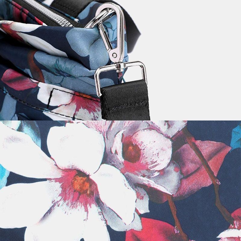 Dame Vandtæt Multi-pocket Printet Casual Håndtaske Crossbody Taske