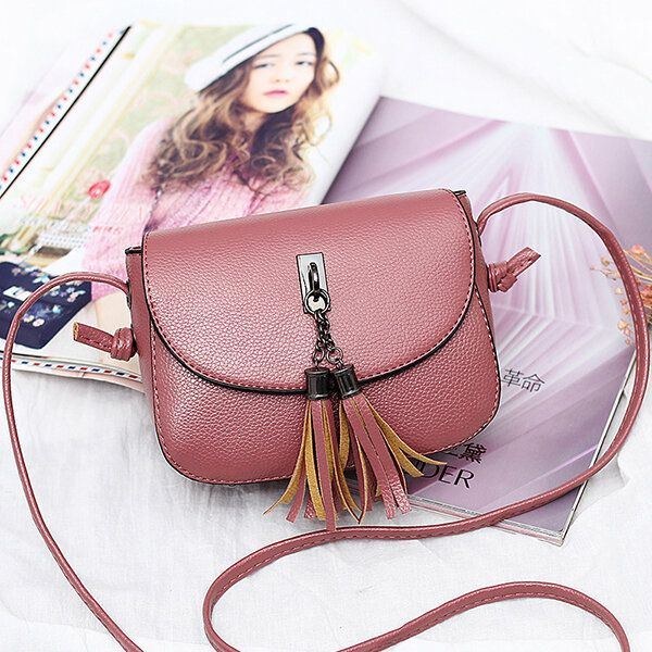 Dame Vintage Solid Tassel Crossbody Taske Leisure Skuldertaske