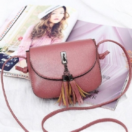 Dame Vintage Solid Tassel Crossbody Taske Leisure Skuldertaske