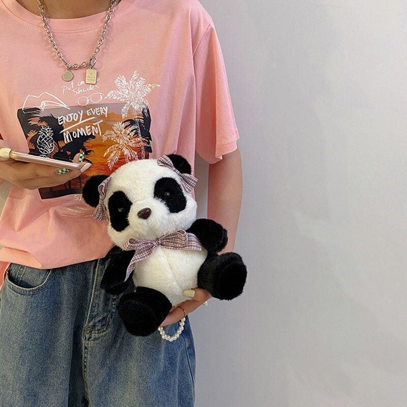 Dame Vinter-ol Beijing 2022 Dacron Cute Panda Crossbody Bag Skuldertaske