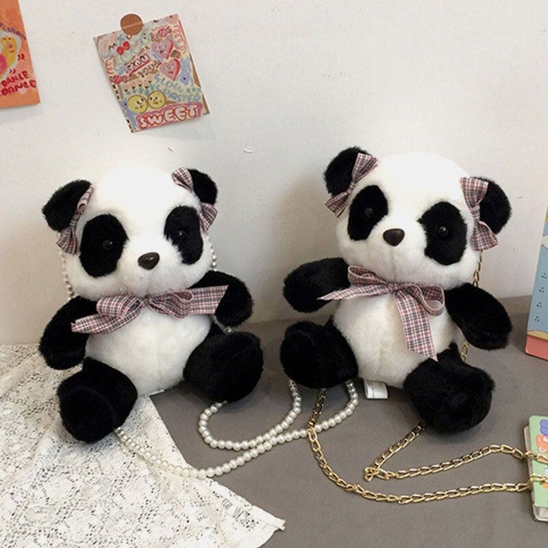 Dame Vinter-ol Beijing 2022 Dacron Cute Panda Crossbody Bag Skuldertaske