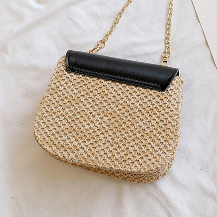 Dame Woven Flap Chain Crossbody Bag Skuldertaske