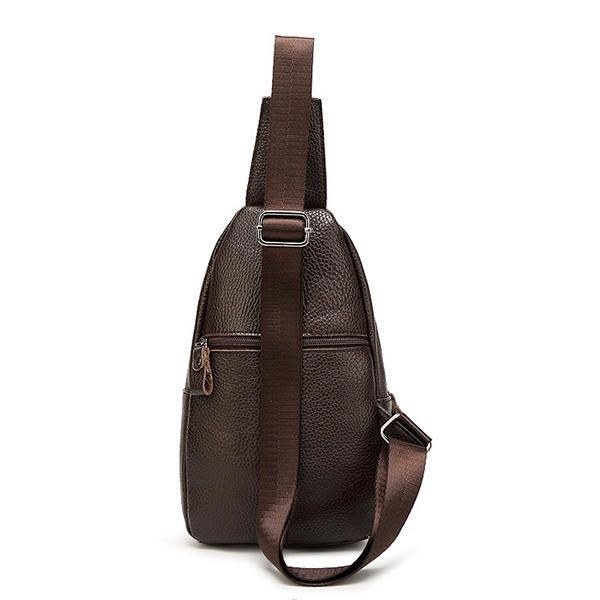 Herre Kvinder Brysttaske I Ægte Læder Mode Retro Casual Crossbody-taske Med 3 Farver