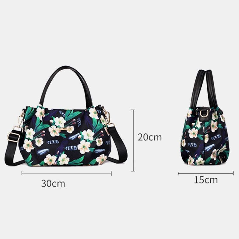 Kvinde Mode Blomsterhåndtaske Trykt Crossbody Taske