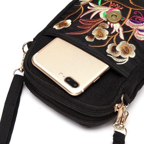 Kvinders Kvinde National Floral Canvas 5.5 Tommer Telefontaske