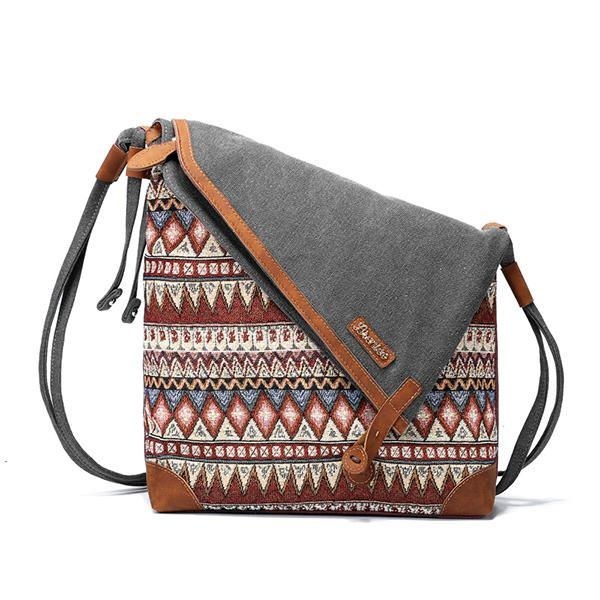 Kvinders National Print Canvas Retro Bohemia Crossbody Taske