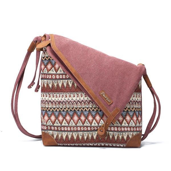 Kvinders National Print Canvas Retro Bohemia Crossbody Taske