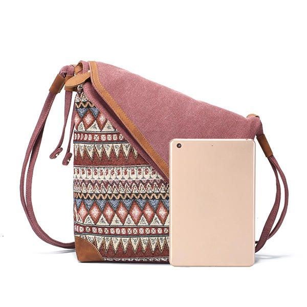 Kvinders National Print Canvas Retro Bohemia Crossbody Taske