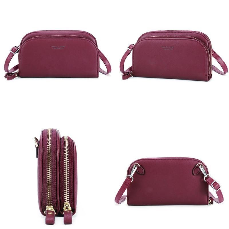 Pierre Loues Kvinder Solid 8 Card Slot Card Bag Multi-slot Telefontaske Fritid Crossbody Taske