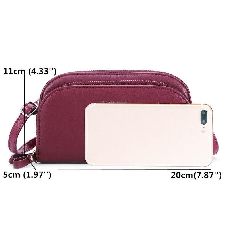 Pierre Loues Kvinder Solid 8 Card Slot Card Bag Multi-slot Telefontaske Fritid Crossbody Taske