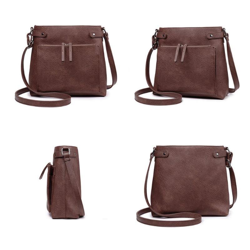 Solid Card Holder Til Kvinder Multifunktion Crossbody-taske