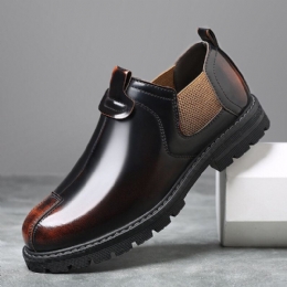 Herre Åndbar Rund Tå Blød Sål England Style Slip On Casual Chelsea Boots