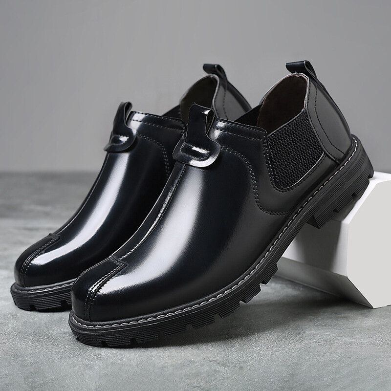 Herre Åndbar Rund Tå Blød Sål England Style Slip On Casual Chelsea Boots