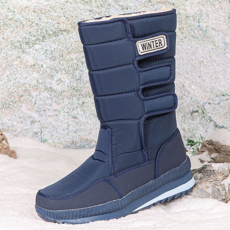 Herre High-density Oxford Cloth Vandtæt Skridsikker Rusland Thicken Plus Velvet Warmth Mid-tube Northeast Snow Boots