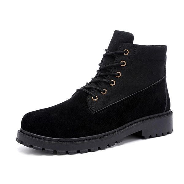 Herre Komfortable Canvas Suede High Top Boots