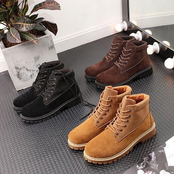 Herre Komfortable Canvas Suede High Top Boots