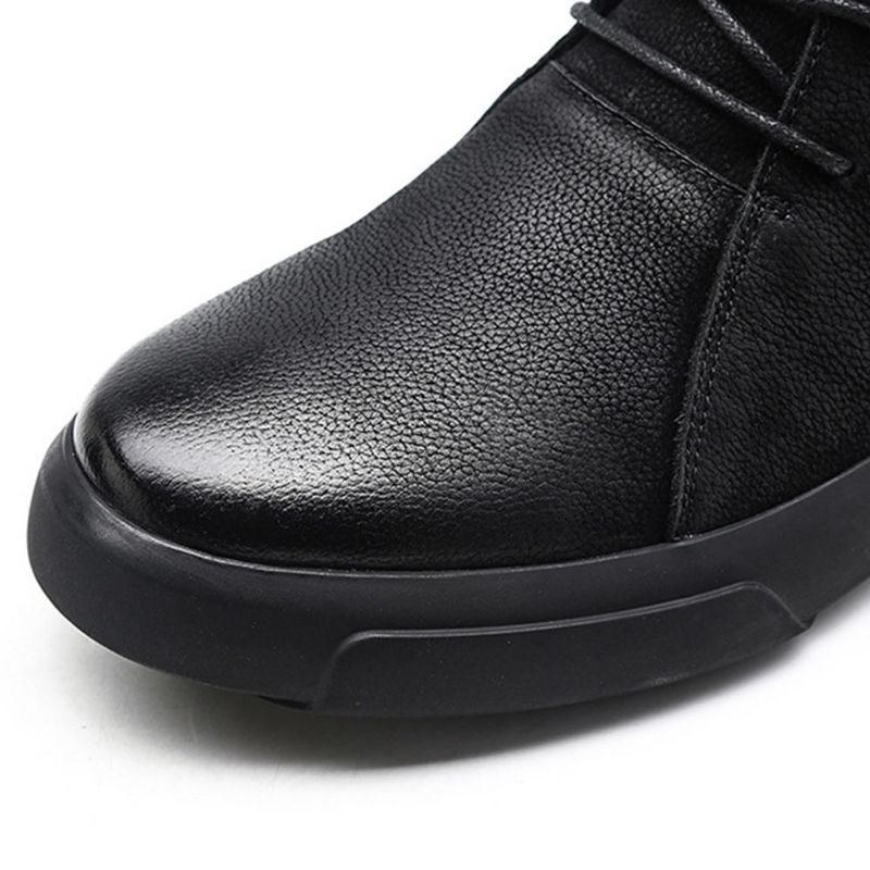 Herre Retro Stilfuld Gradual Change Shoe Toe Casual Læderankelstøvler