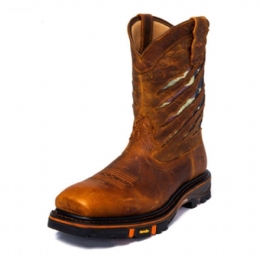 Herre Skridsikker Firkantet Hoved Slip-on Mid-tube Cowboy Boot