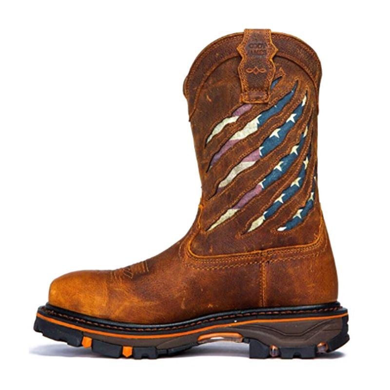 Herre Skridsikker Firkantet Hoved Slip-on Mid-tube Cowboy Boot