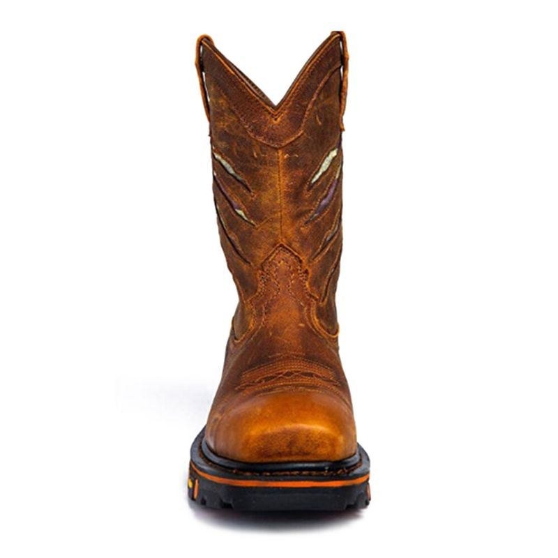 Herre Skridsikker Firkantet Hoved Slip-on Mid-tube Cowboy Boot