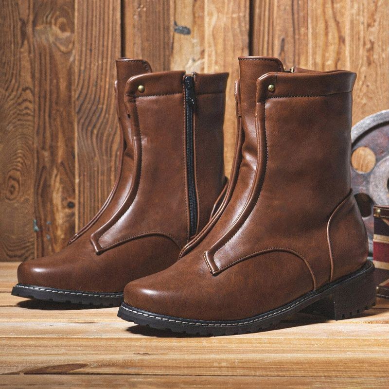 Herre Vintage Comfort Square Toe Mid-calf Western-støvler