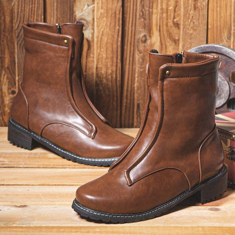 Herre Vintage Comfort Square Toe Mid-calf Western-støvler