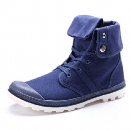 New Fashion Mænd Casual High Top Canvas Sko Udendørs Snøresko Sport Sneakers Sko