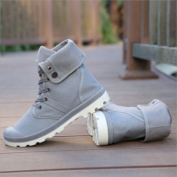 New Fashion Mænd Casual High Top Canvas Sko Udendørs Snøresko Sport Sneakers Sko