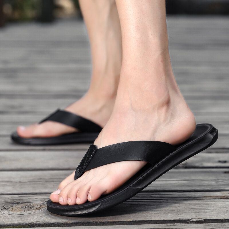 Blød Mikrofiber Til Mænd Skridsikker Behagelige Solide Flip Flops