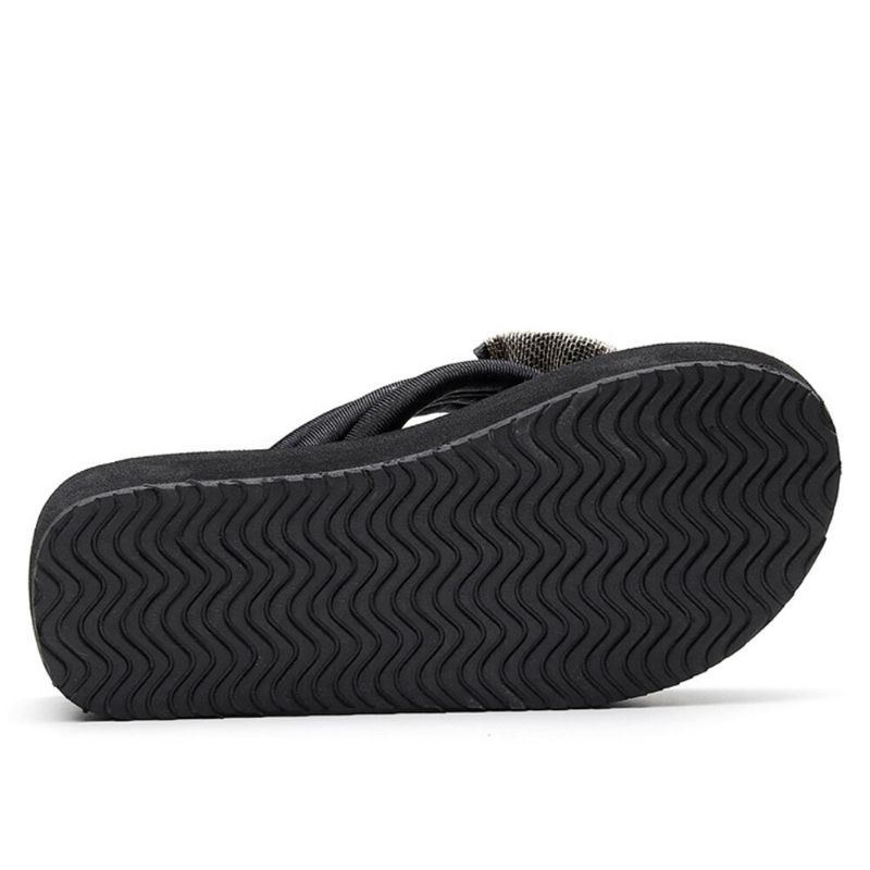 Dame Bowknot Decor Comfy Blød Flad Platform Slides Hjemmesko