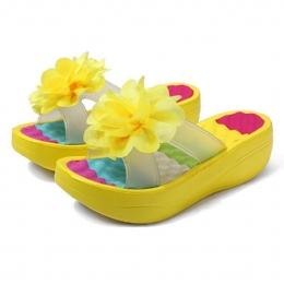 Dame Sommer Hjemmesko Flip Flops Platform Blomstersko