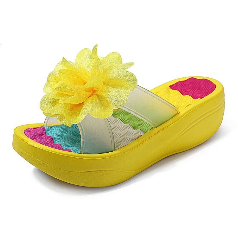 Dame Sommer Hjemmesko Flip Flops Platform Blomstersko