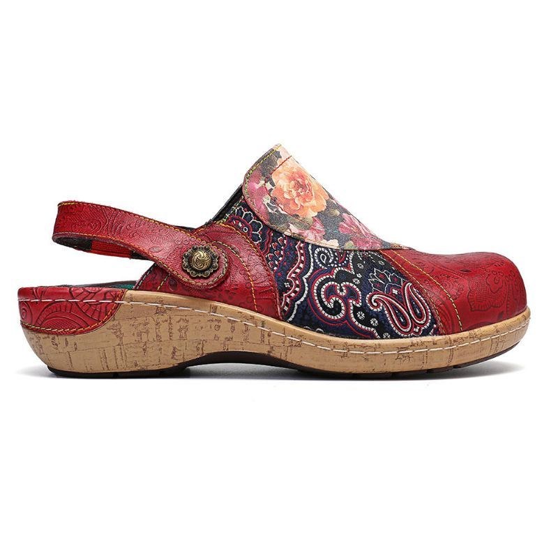 Dame Super Comfy Bloom Blomster Splejsning Retro Mønster Syning Slip On Flats