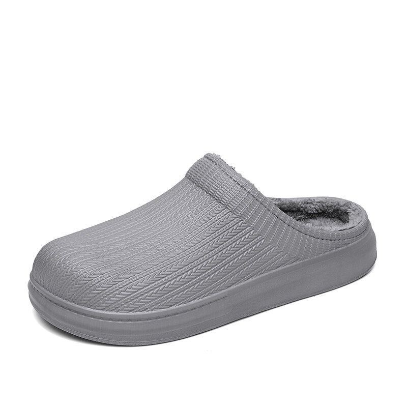 Herre Comfy Wide Fit Riund Toe Rygløs Let-slip-on Hjemmesko