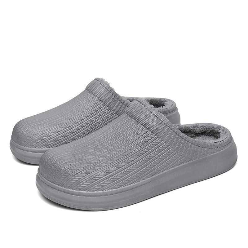 Herre Comfy Wide Fit Riund Toe Rygløs Let-slip-on Hjemmesko