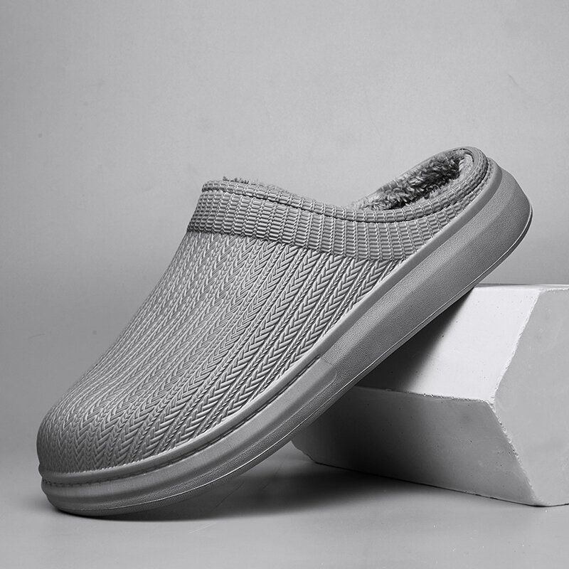 Herre Comfy Wide Fit Riund Toe Rygløs Let-slip-on Hjemmesko